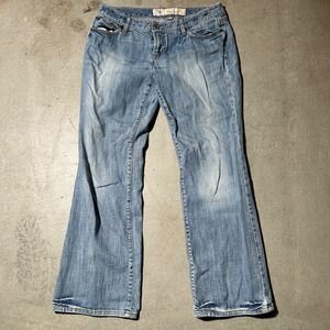 Loft Jeans Womens 6 Blue Curvy Low Rise Bootcut Denim Embroidered Y2K Bratz